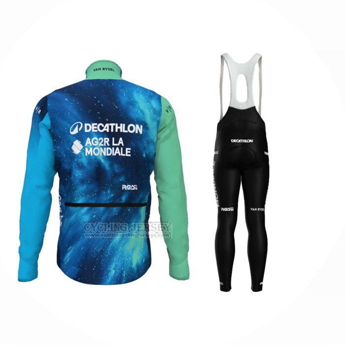 2024 Cycling Jersey Ag2r La Mondiale Deep Blue Long Sleeve And Bib Short
